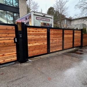 Wood & Steel Double Slide Gate
